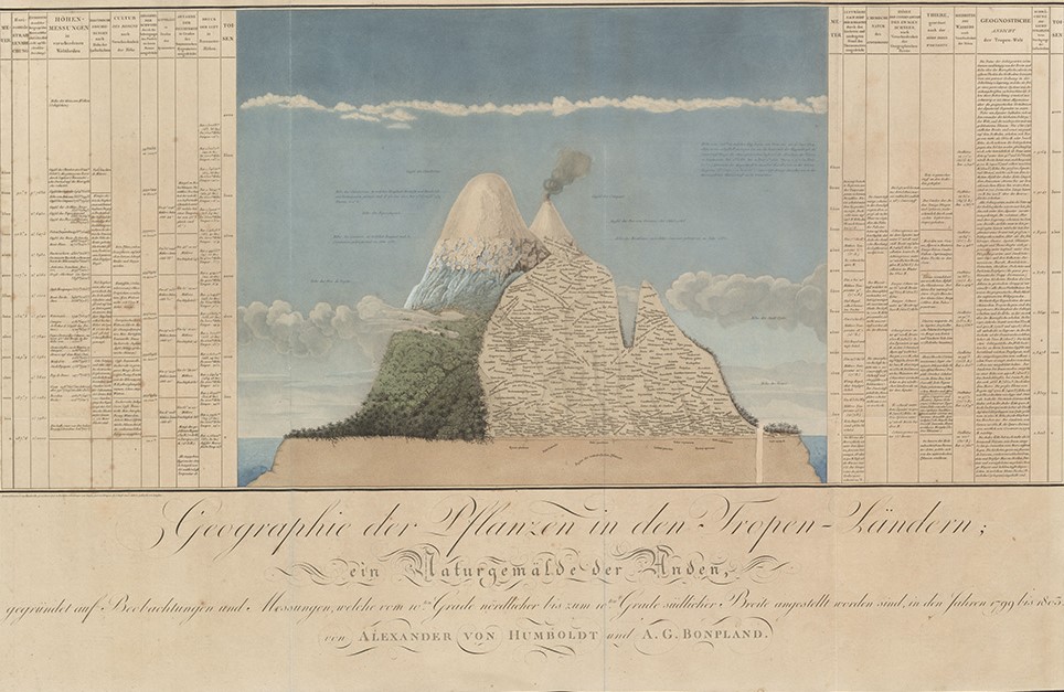 Anden-Querschnitt mit dem Vulkanberg Chimborazo von Alexander von Humboldt und Aimé Bonpland